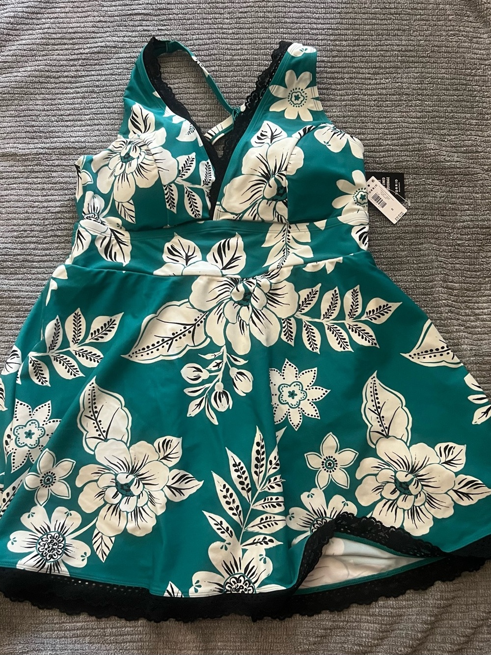 NWT torrid Teal Floral swim dress